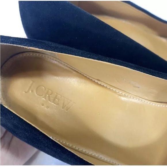 J. Crew SYLVIA Black Suede Wedge Pump Mule Women's Size 9M Cushioned EUC - Picture 9 of 11